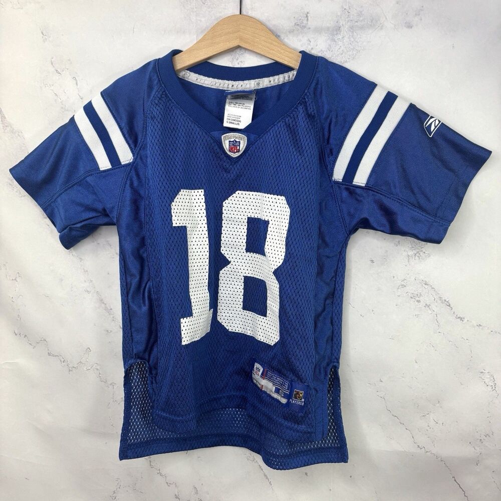 Vintage 90s Reebok NFL Indianapolis Colts #18 Peyton Manning Jersey Youth S Blue